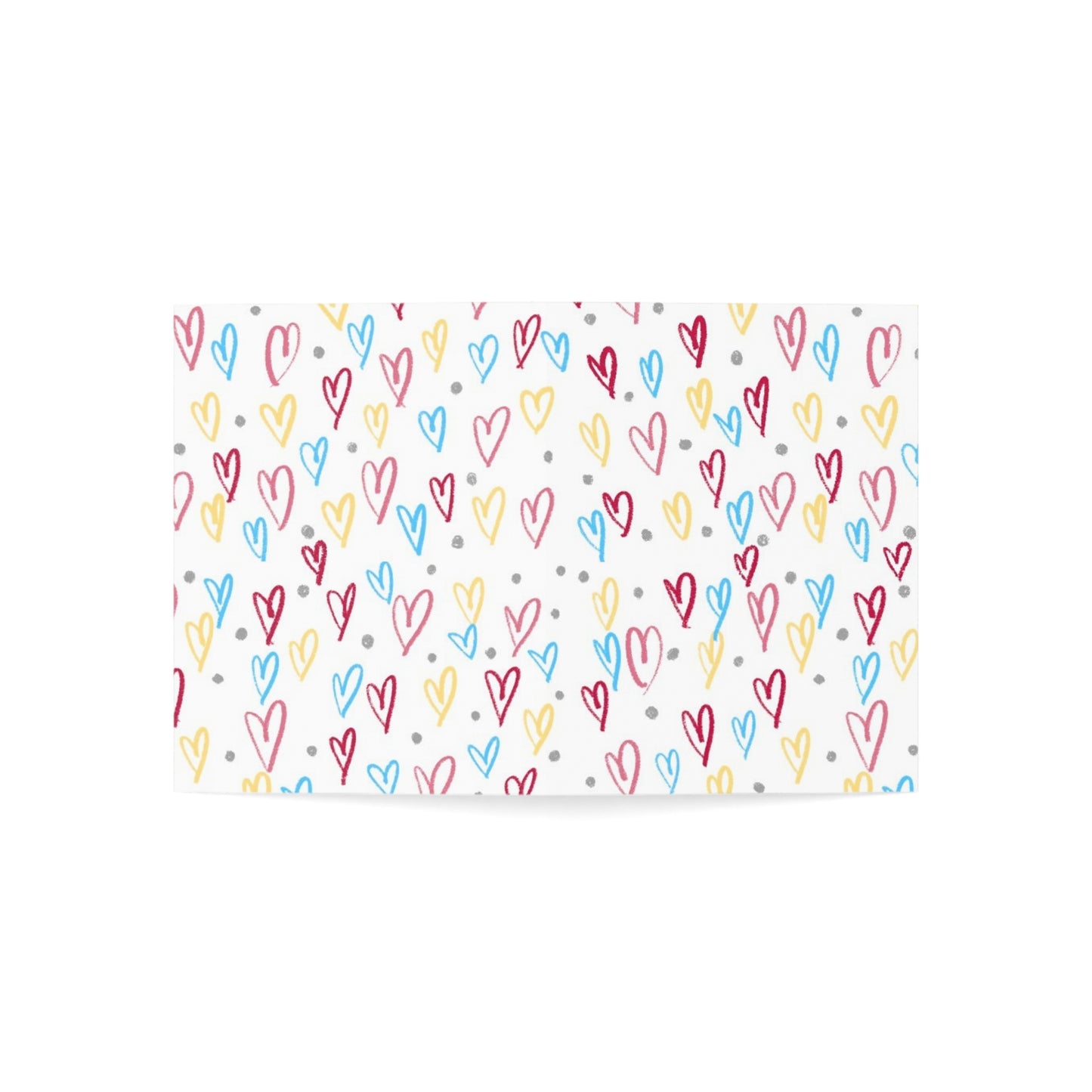Scattered colorful hearts blank inside greeting cards (1, 10, 30, and 50pcs)