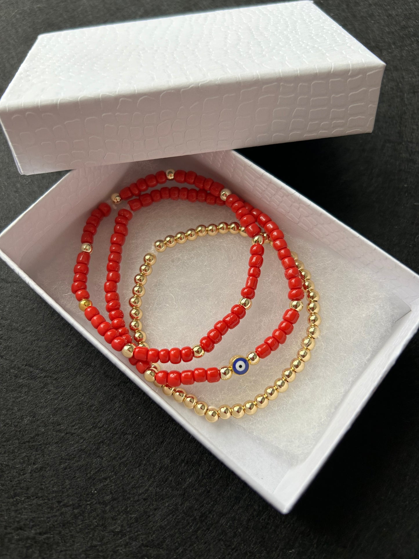 Beaded EVIL EYE bracelet set