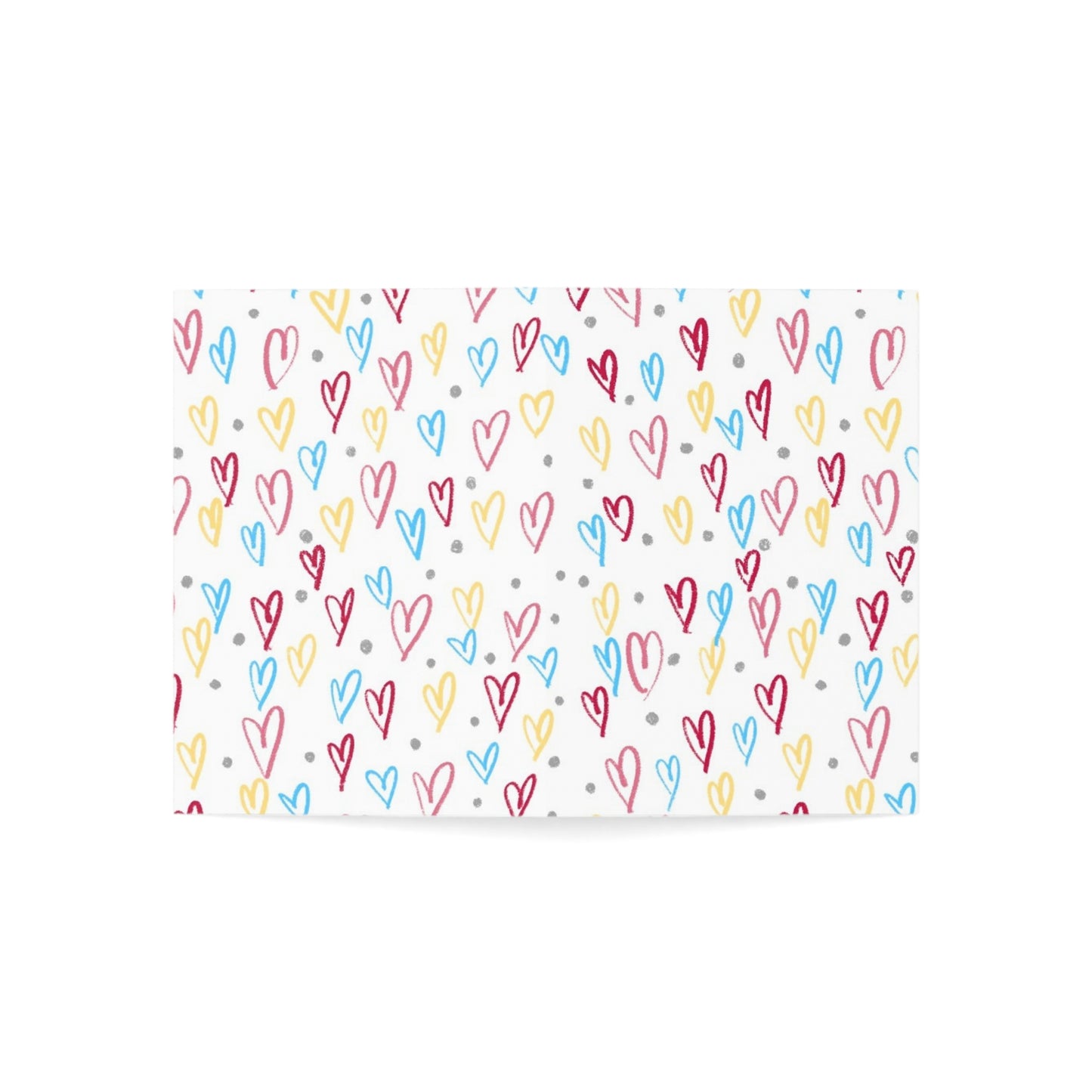 Scattered colorful hearts blank inside greeting cards (1, 10, 30, and 50pcs)