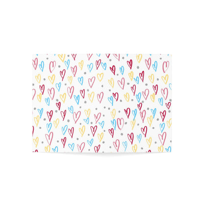 Scattered colorful hearts blank inside greeting cards (1, 10, 30, and 50pcs)