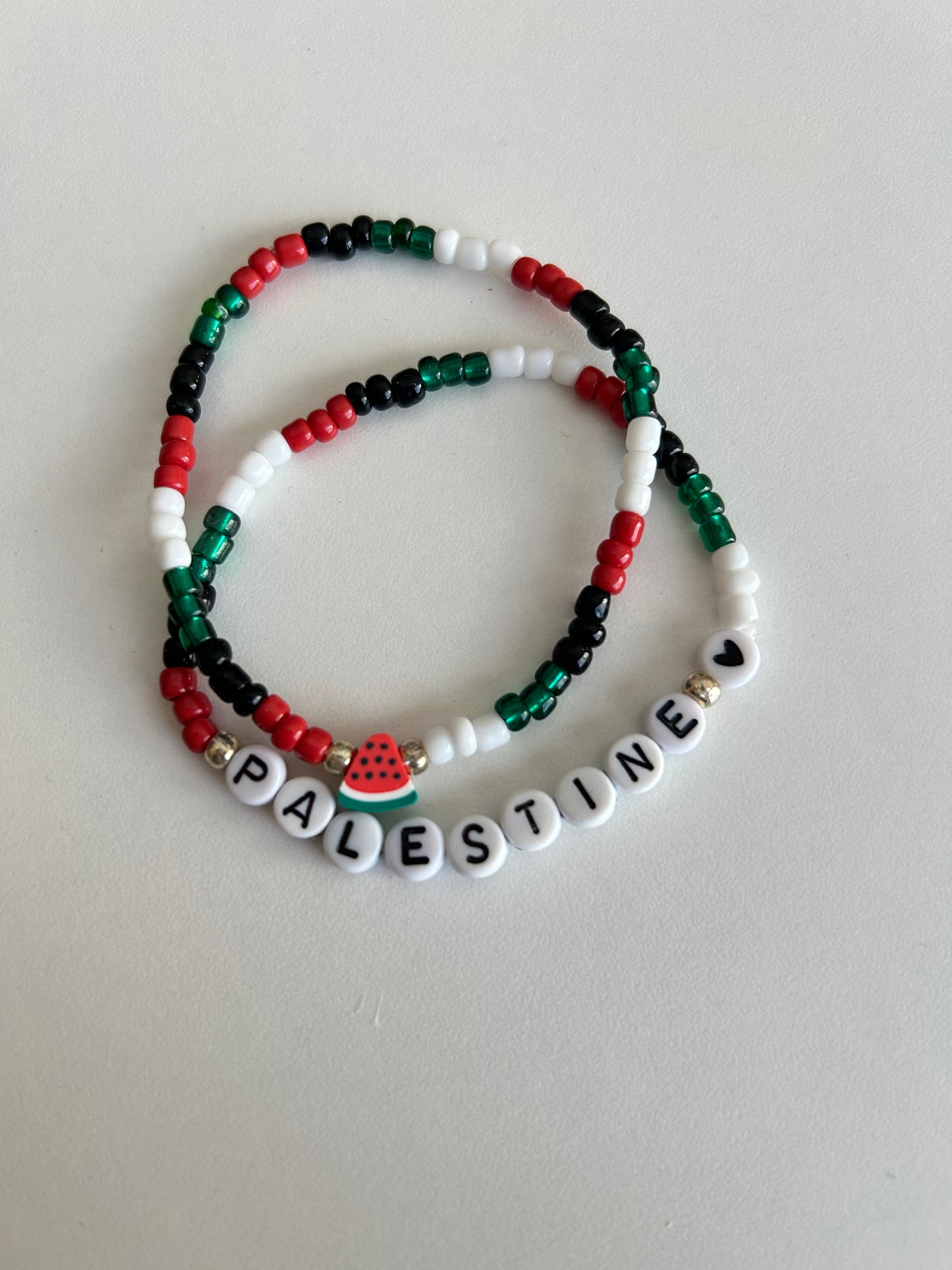 Unity Beaded Bracelet Set, Handcrafted with glass and letter beads, vibrant colors